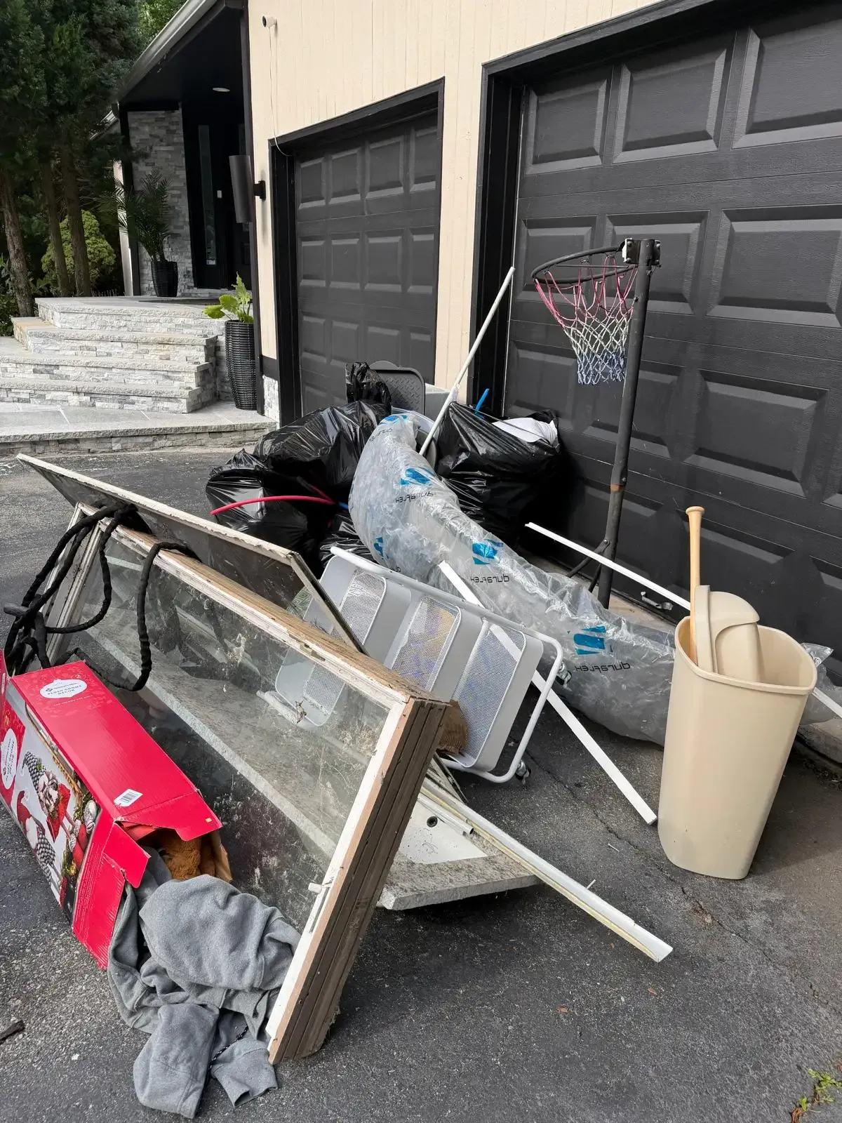 Garage driveway junk removal before