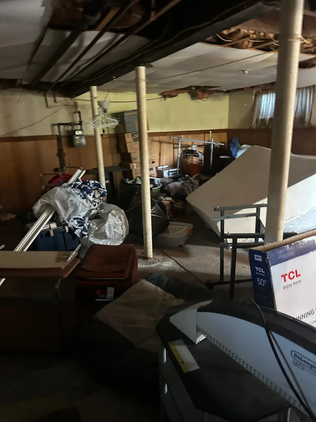 Basement cleanout before